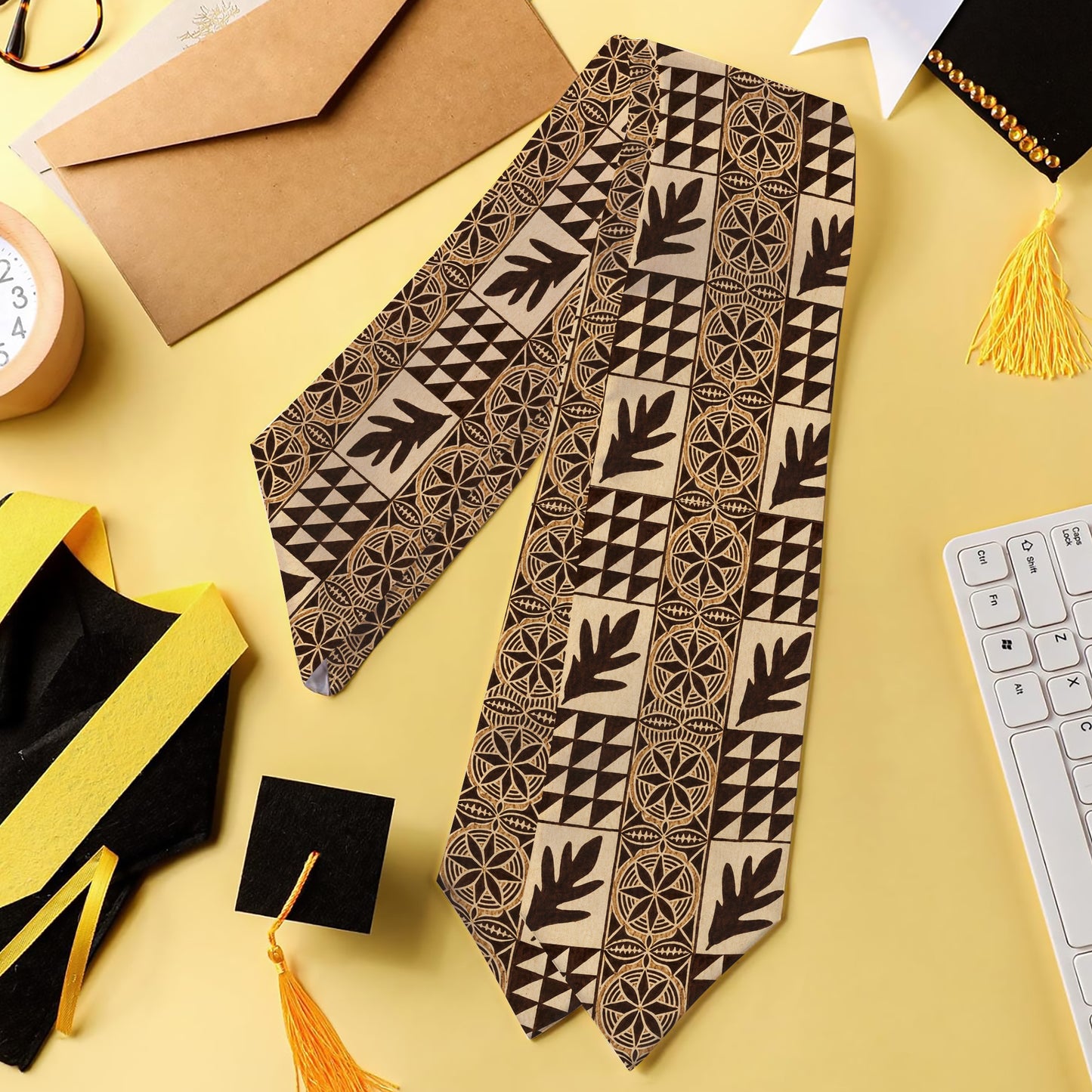Samoa Graduation Stole Custom Class 2026 Tapa Traditional Pattern