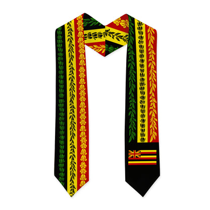 Hawaii Graduation Stole Aloha Flag With Flower Lie Beautiful Ver.1