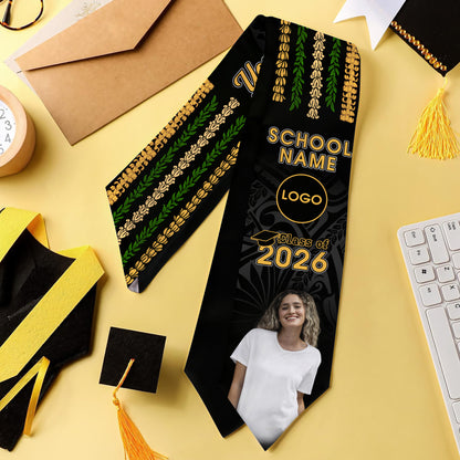Hawaii Graduation Stole Custom Seamless Pattern Lei Floral