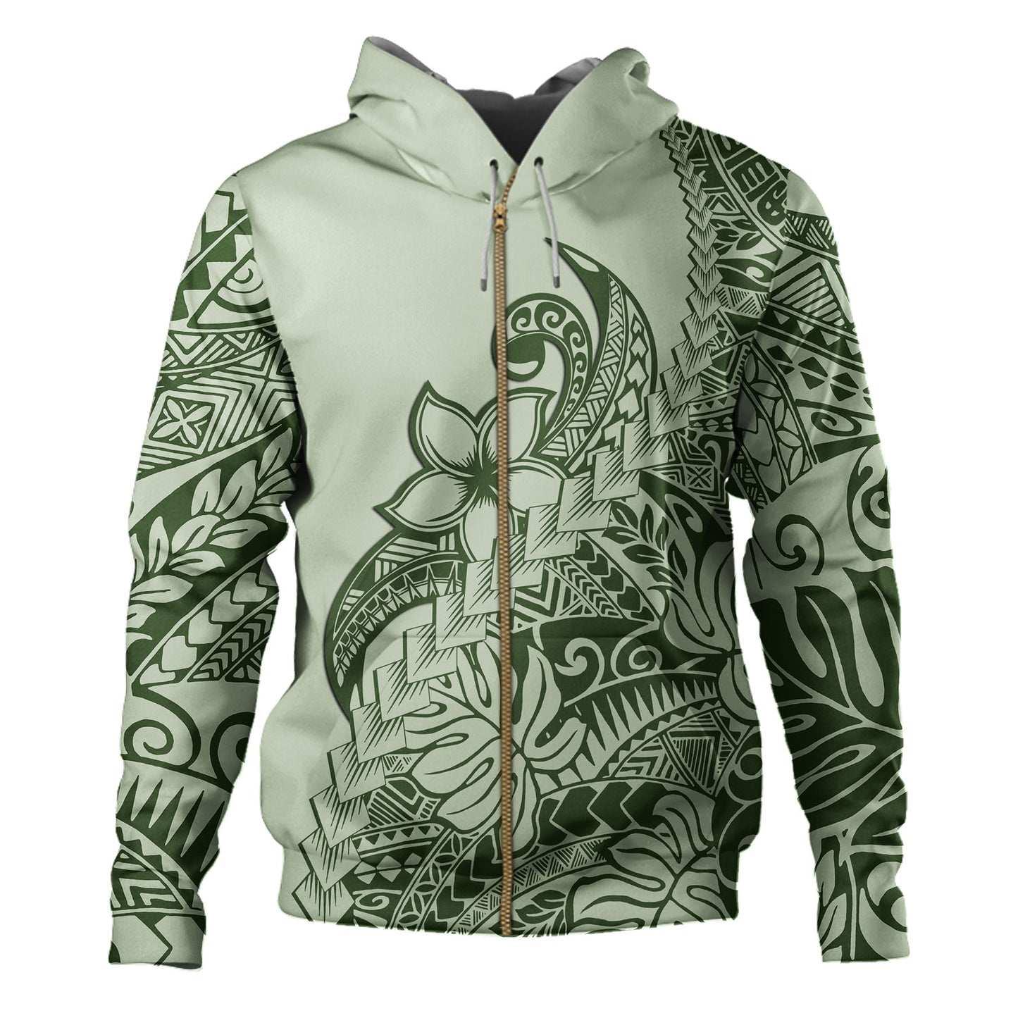 Polynesian Hoodie Tribal Plumeria Beautiful