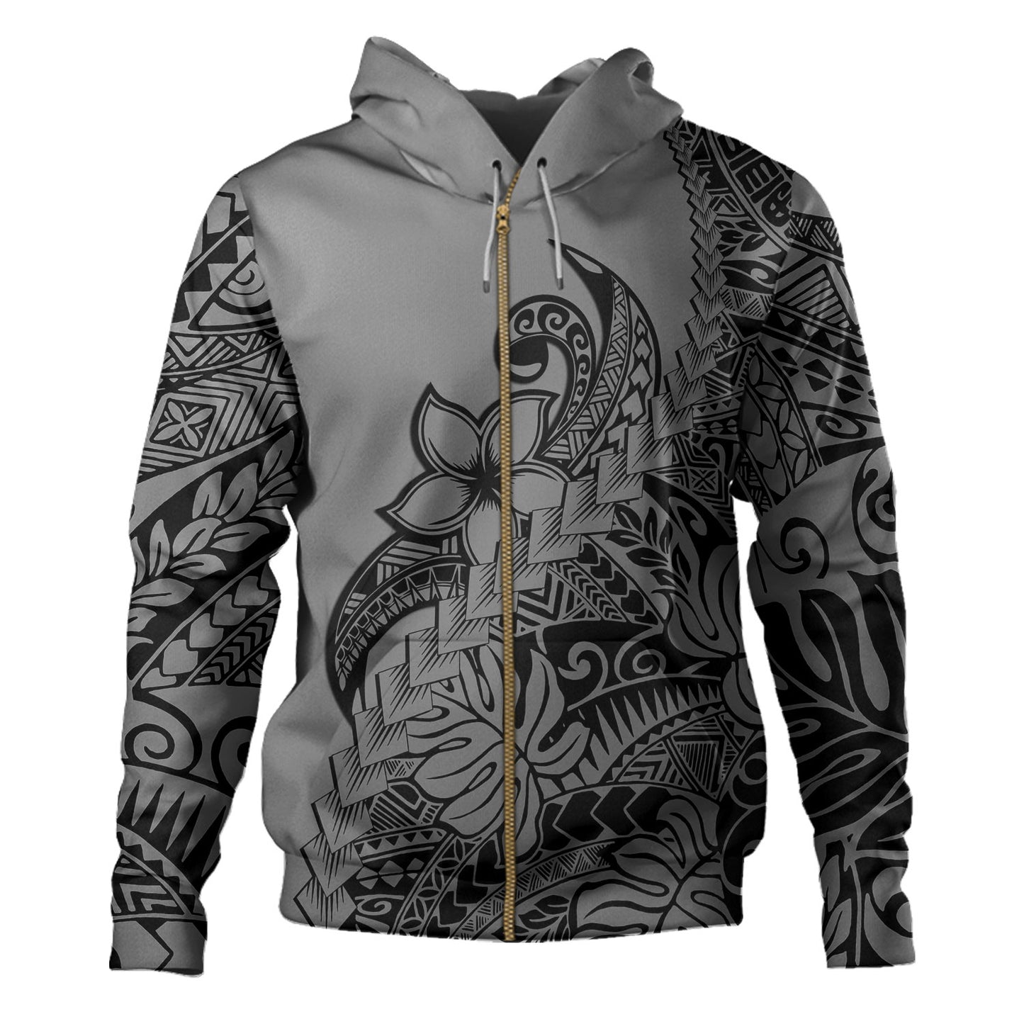 Polynesian Hoodie Tribal Plumeria Beautiful