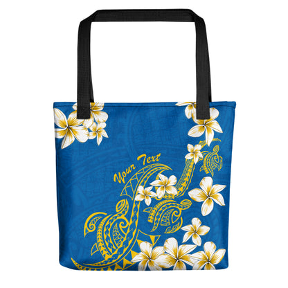 Hawaii Tote Bag Custom Polynesian Tribal Tattoo Plumeria Flower