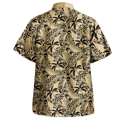 Polynesia Combo Dress And Shirt Tribal Coconut Palm