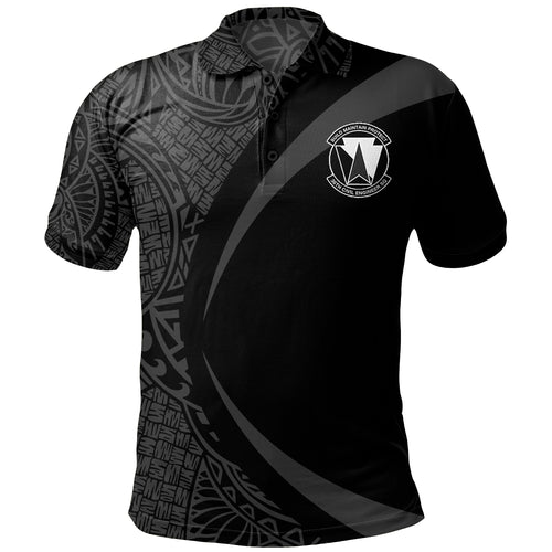 Custom Polynesian Polo Shirt Buil Maintain Protect Lauhala Gray Circle
