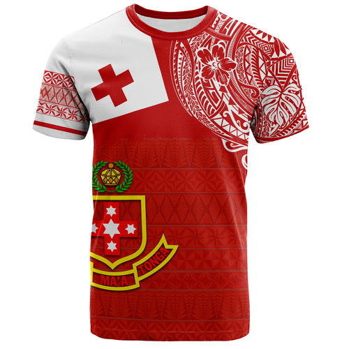 Tonga T-Shirt Custom Kolisi Tonga Flag With Crest