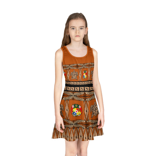 Tonga Girls Sleeveless Sundress Ngatu Tapa Clothes