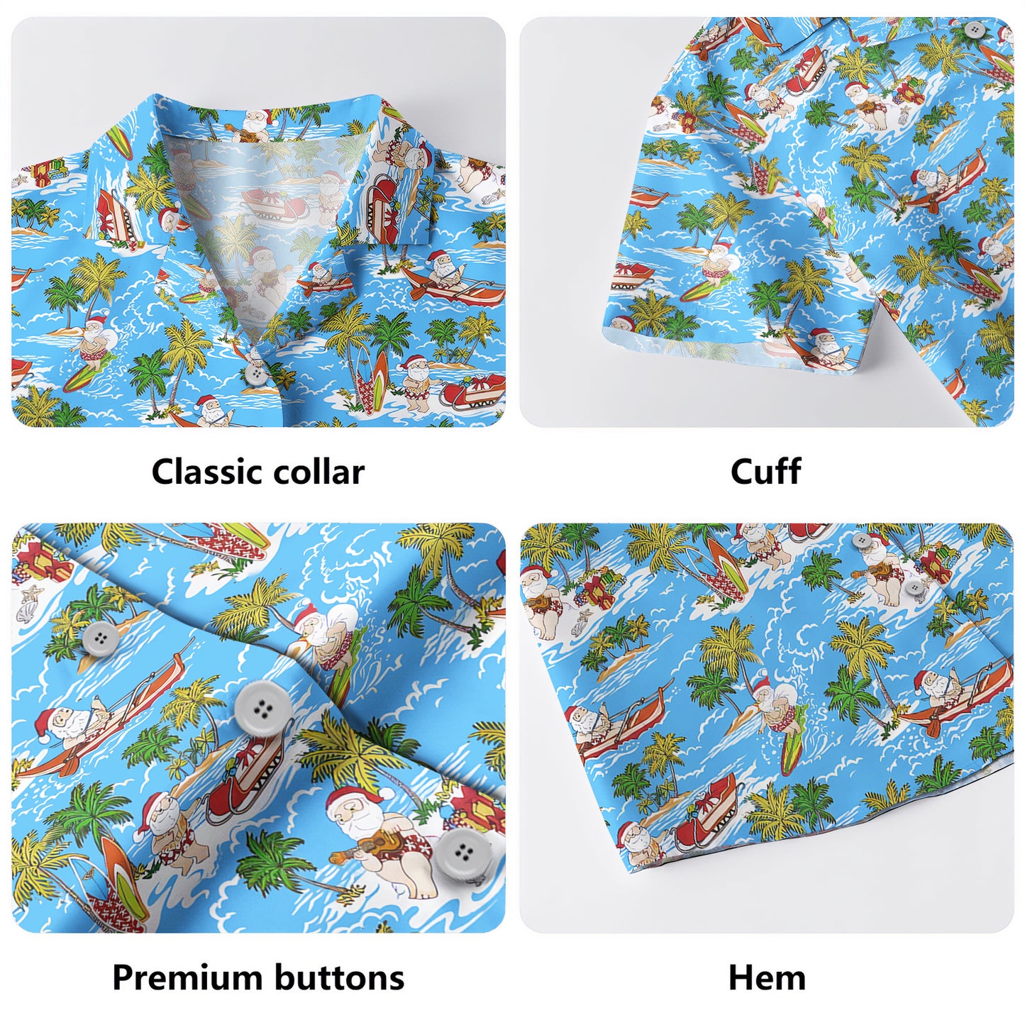 Hawaii Hawaiian Shirt Santa Merry Christmas