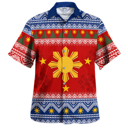 Philippines Filipinos Hawaiian Shirt Merry Christmas Pattern Sun Style
