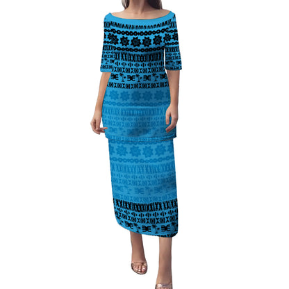 Fiji Combo Puletasi And Shirt Pattern Tribal