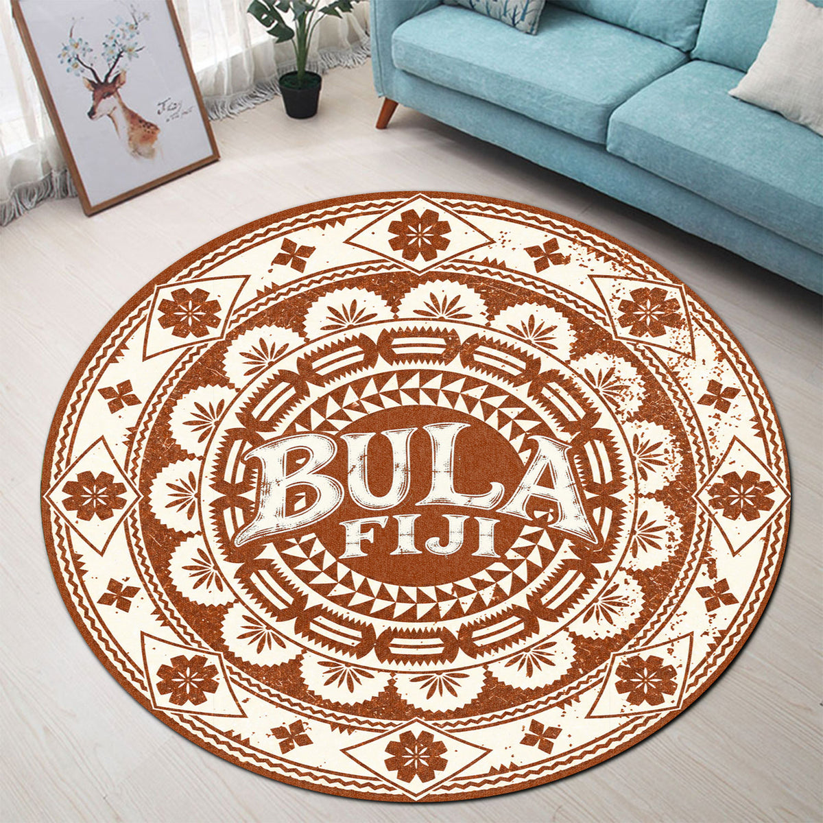 Fiji Round Rug Bula Fiji Traditional Style