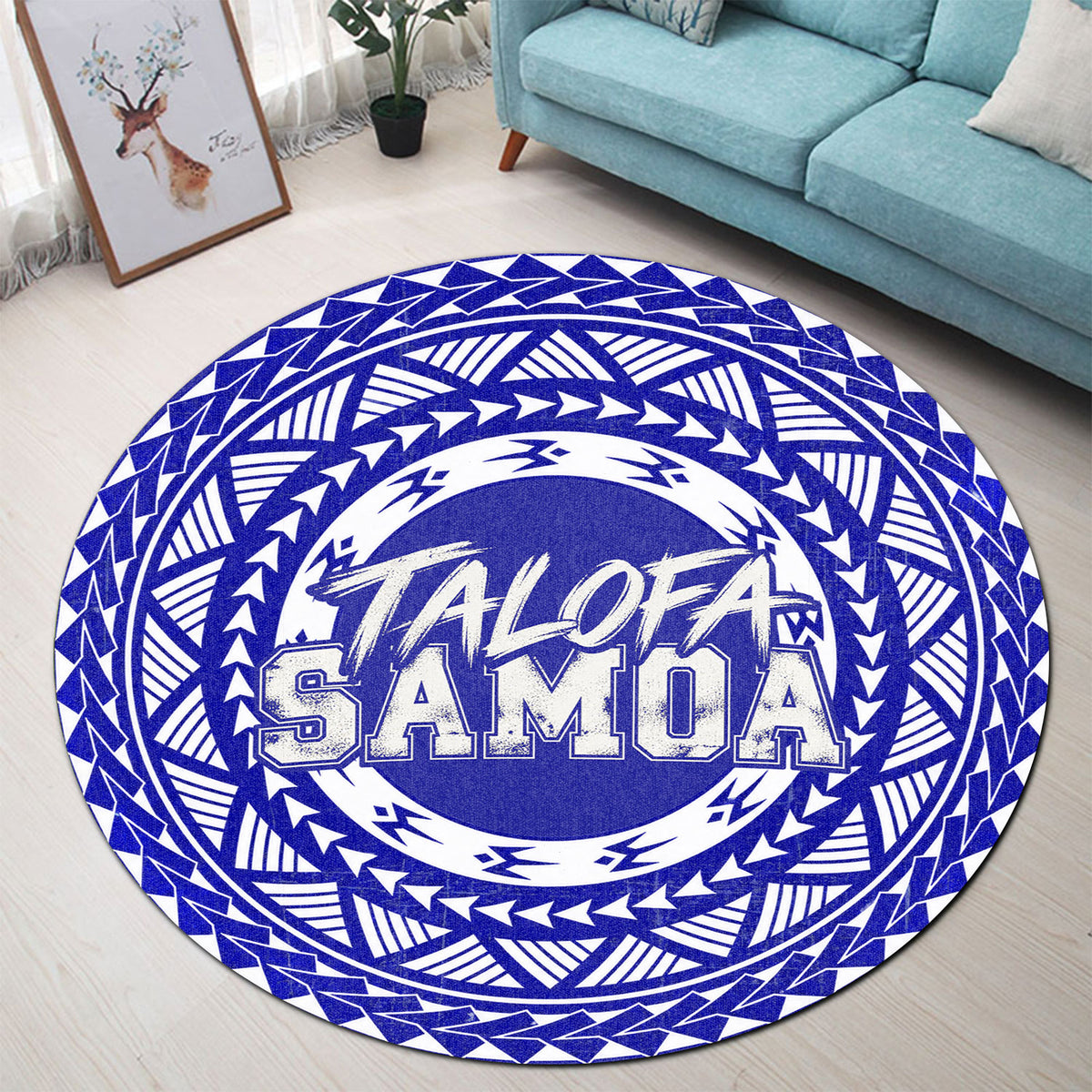 Samoa Round Rug Talofa Samoa Traditional Style