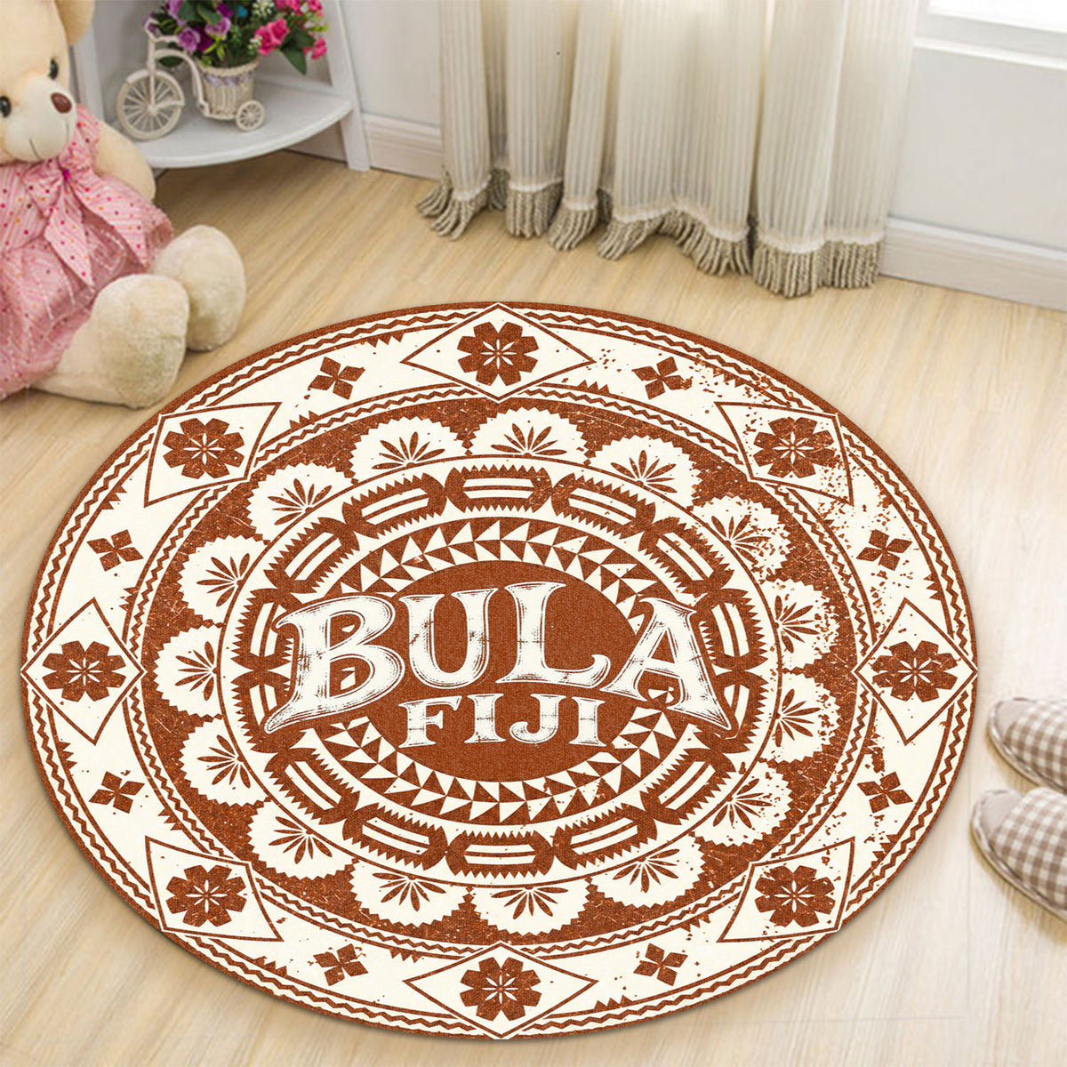 Fiji Round Rug Bula Fiji Traditional Style