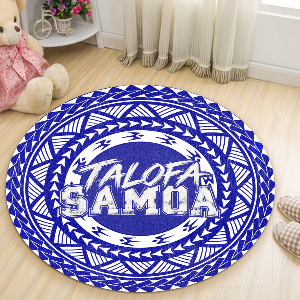 Samoa Round Rug Talofa Samoa Traditional Style