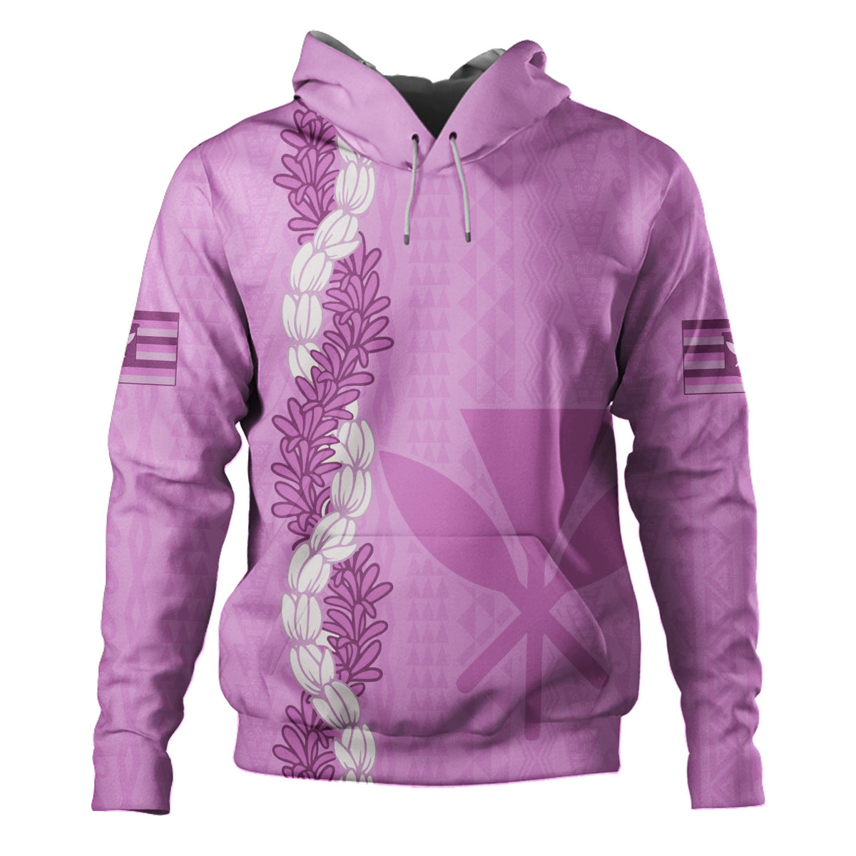 Hawaii Hoodie Flower Lei Kanaka Maoli Polynesia Island Style