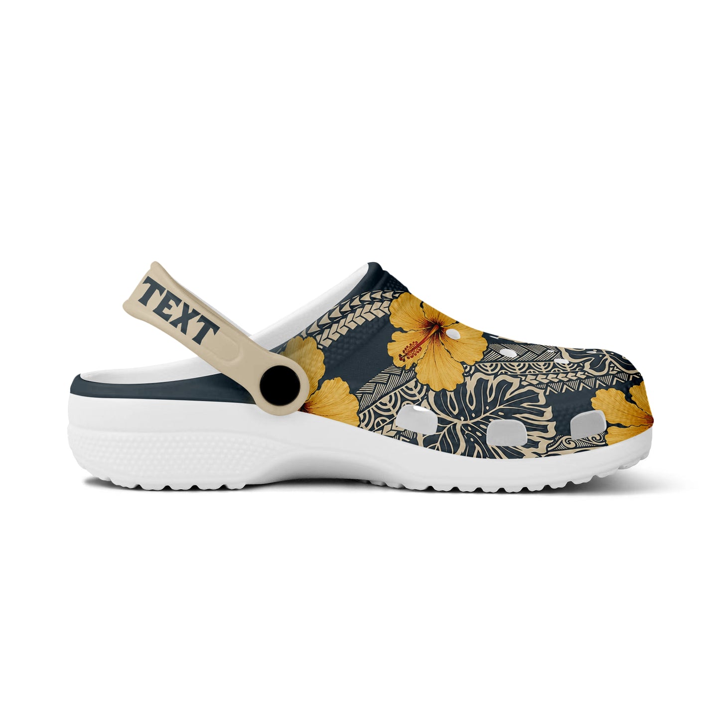Hawaii Clogs Shoes Custom Text Polynesian Pua Aloalo