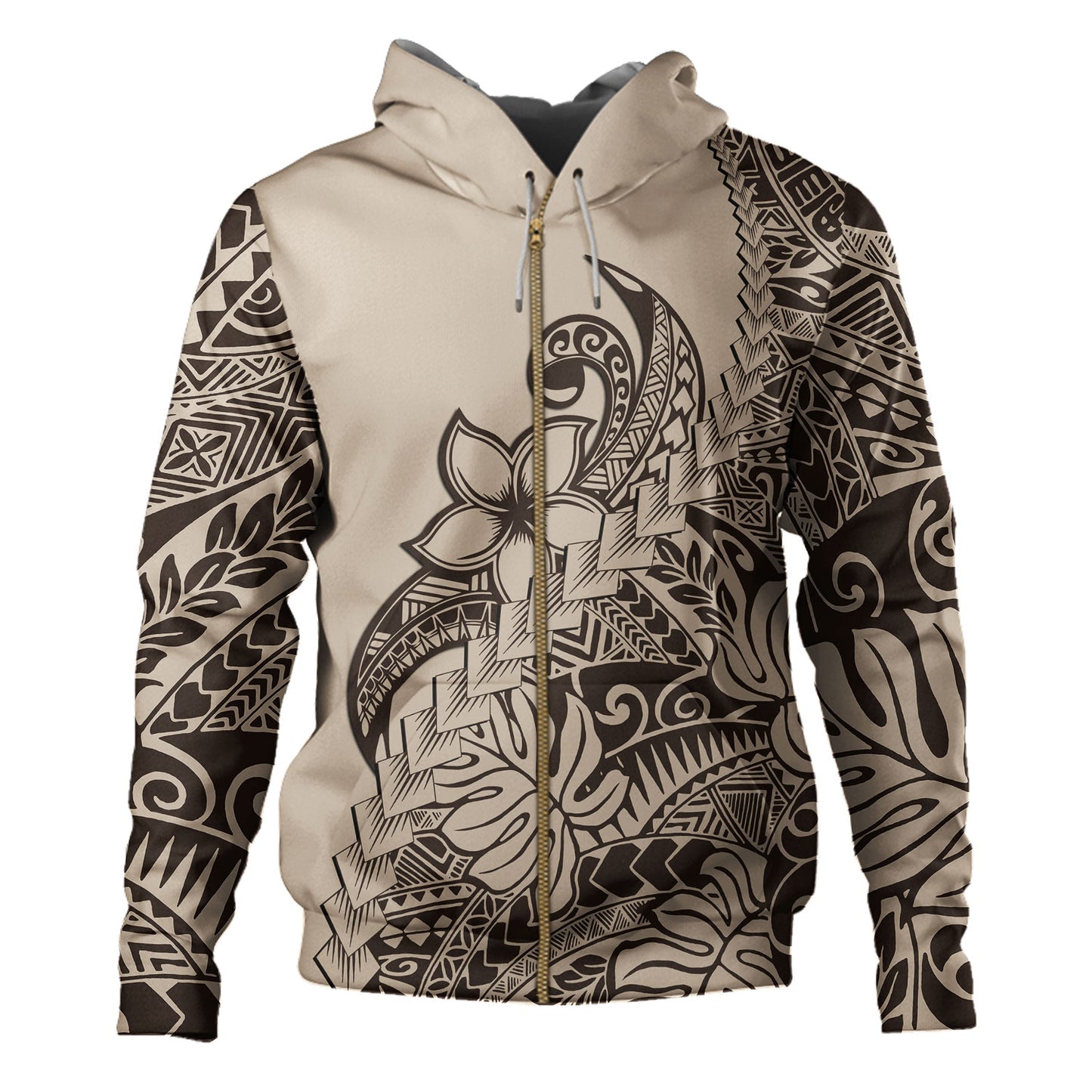 Polynesian Hoodie Tribal Plumeria Beautiful