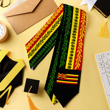 Hawaii Graduation Stole Aloha Flag With Flower Lie Beautiful Ver.1