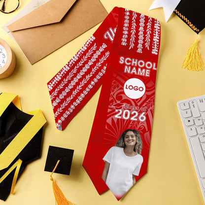 Hawaii Graduation Stole Custom Seamless Pattern Lei Floral
