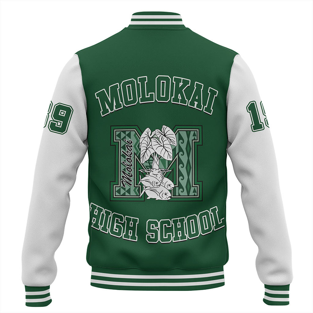 Hawaii Baseball Jacket Molokai High School Polynesian Letters Style