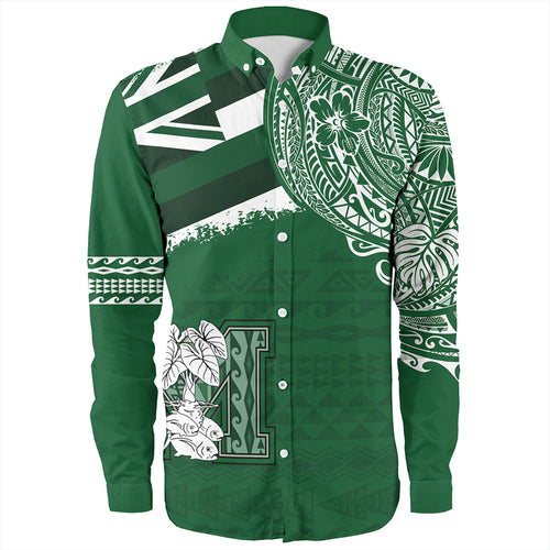 Hawaii Long Sleeve Shirt Molokai High School With Crest Style