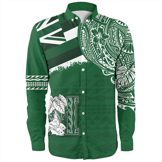 Hawaii Long Sleeve Shirt Molokai High School With Crest Style