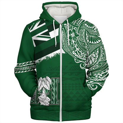 Hawaii Sherpa Hoodie Molokai High School With Crest Style