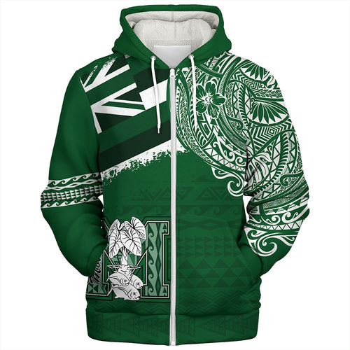 Hawaii Sherpa Hoodie Molokai High School With Crest Style