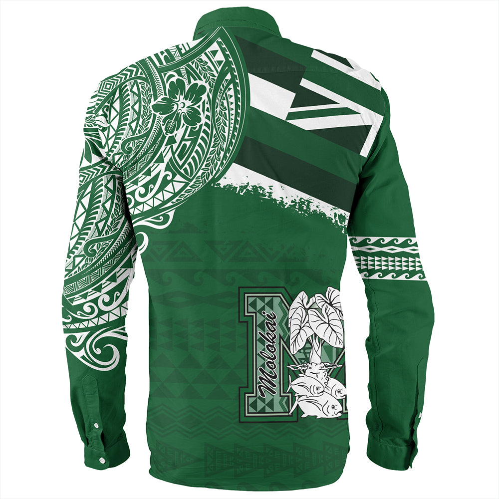 Hawaii Long Sleeve Shirt Molokai High School With Crest Style