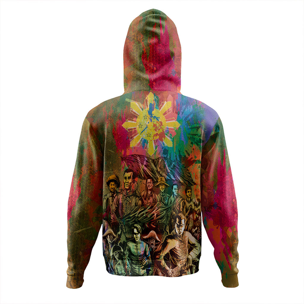 Philippines Filipinos Hoodie National Heroes Brush Color Style