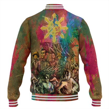 Philippines Filipinos Baseball Jacket National Heroes Brush Color Style