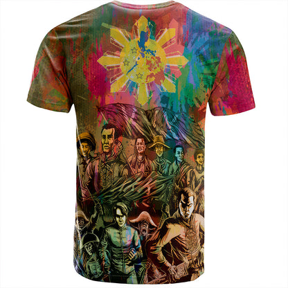Philippines Filipinos T-Shirt National Heroes Brush Color Style