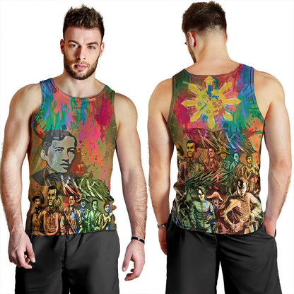 Philippines Filipinos Tank Top National Heroes Brush Color Style
