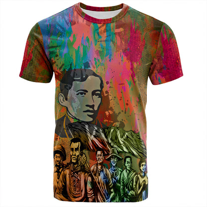 Philippines Filipinos T-Shirt National Heroes Brush Color Style