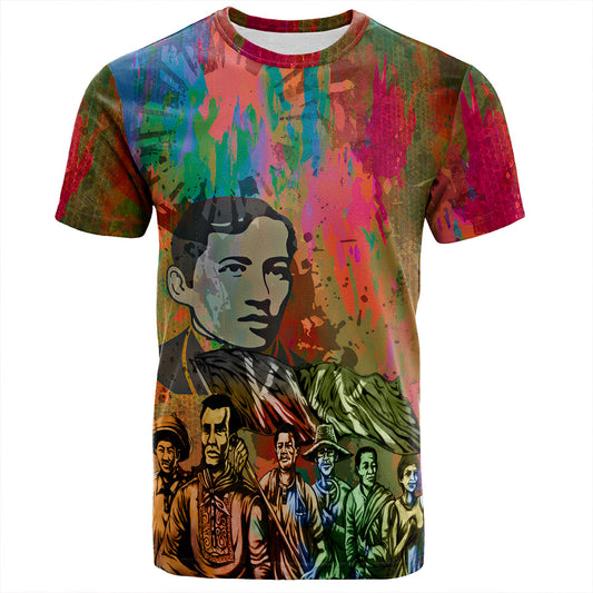 Philippines Filipinos T-Shirt National Heroes Brush Color Style