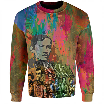 Philippines Filipinos Sweatshirt National Heroes Brush Color Style