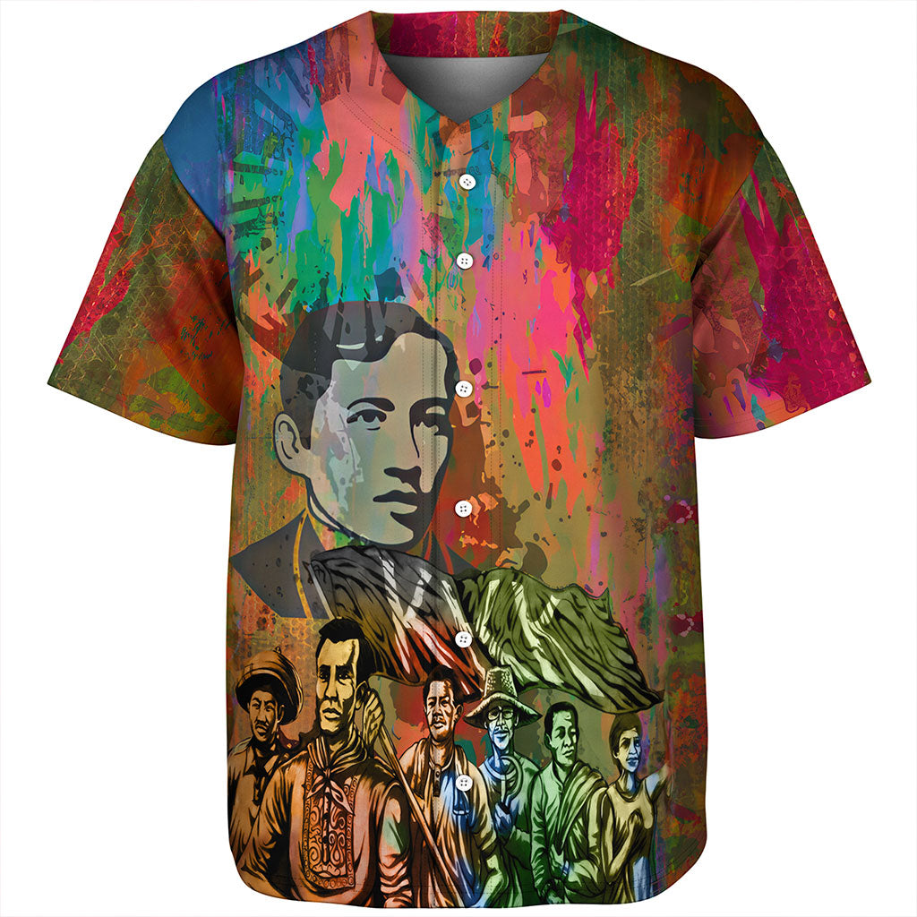 Philippines Filipinos Baseball Shirt National Heroes Brush Color Style