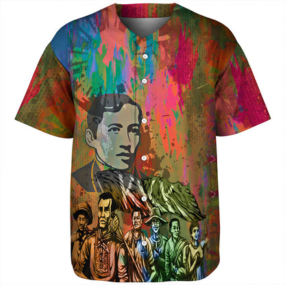 Philippines Filipinos Baseball Shirt National Heroes Brush Color Style