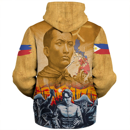 Philippines Filipinos Sherpa Hoodie National Heroes Flag Eagle