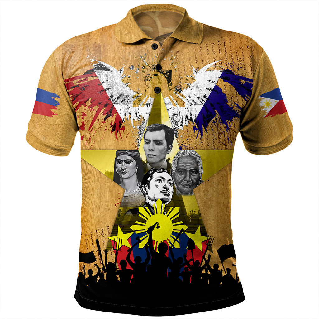 Philippines Filipinos Polo Shirt National Heroes Flag Eagle