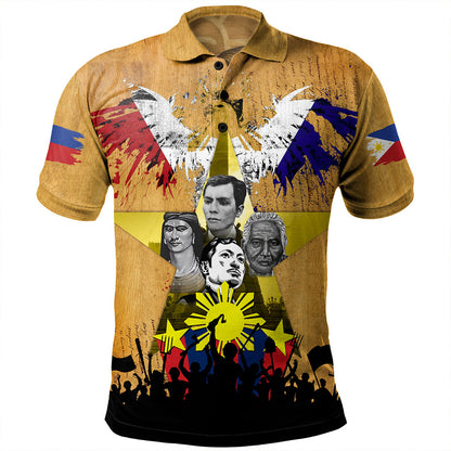 Philippines Filipinos Polo Shirt National Heroes Flag Eagle