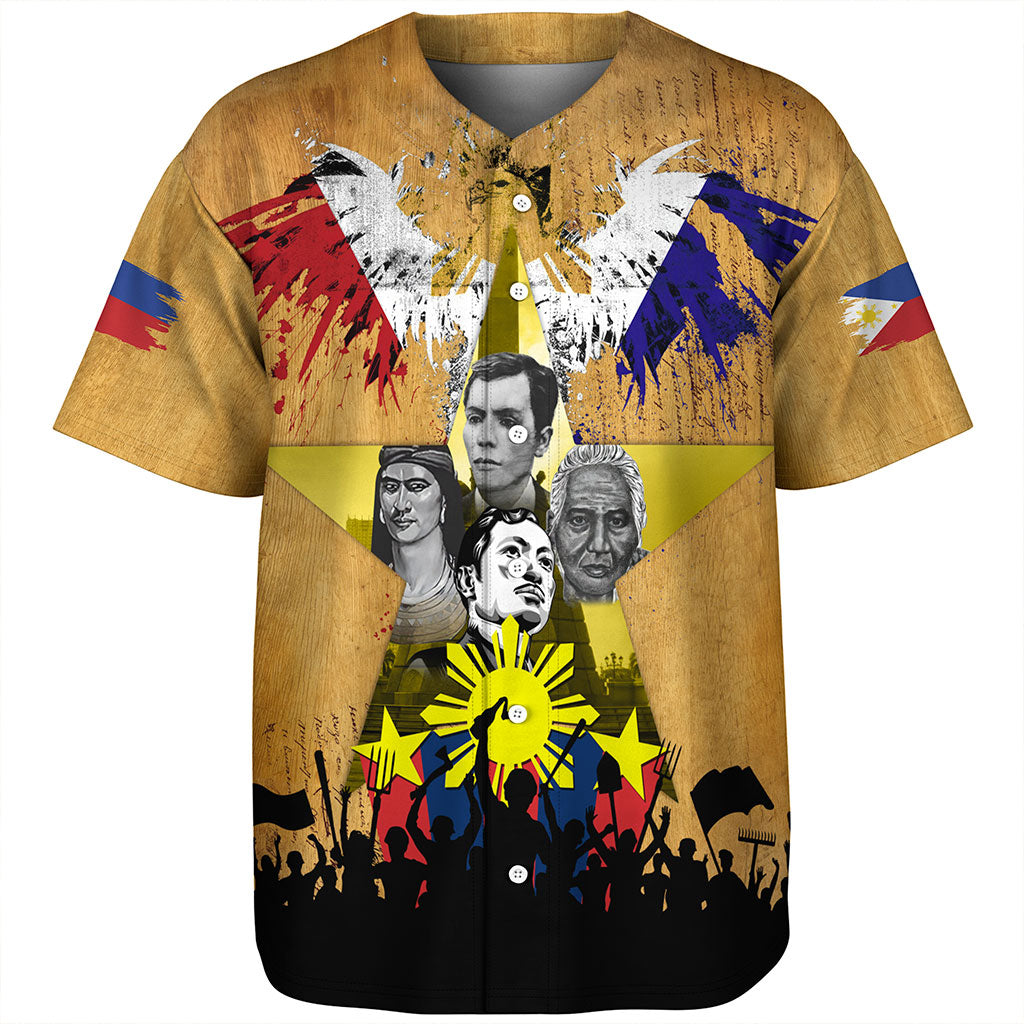 Philippines Filipinos Baseball Shirt National Heroes Flag Eagle