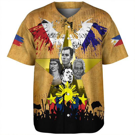 Philippines Filipinos Baseball Shirt National Heroes Flag Eagle