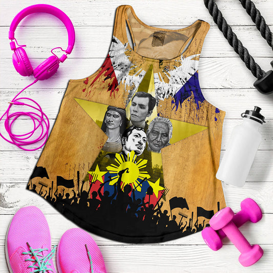 Philippines Filipinos Women Tank National Heroes Flag Eagle