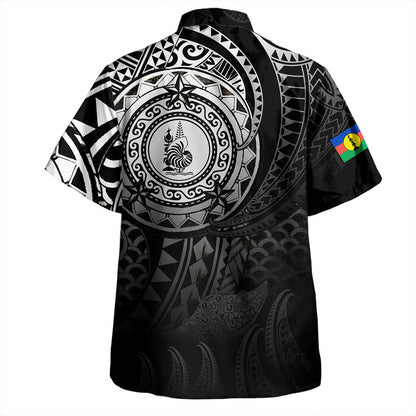 New Caledonia Hawaiian Shirt Pearl Of The Pacific Black Polynesian Tattau