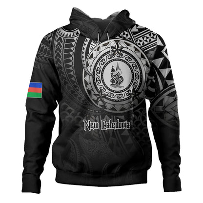 New Caledonia Hoodie Pearl Of The Pacific Black Polynesian Tattau