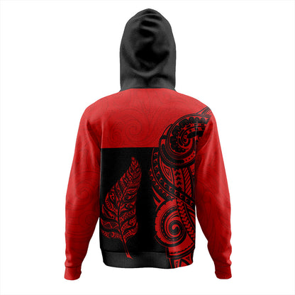 New Zealand Hoodie Maori Pattern Aotearoa Silver Fern Tattoo
