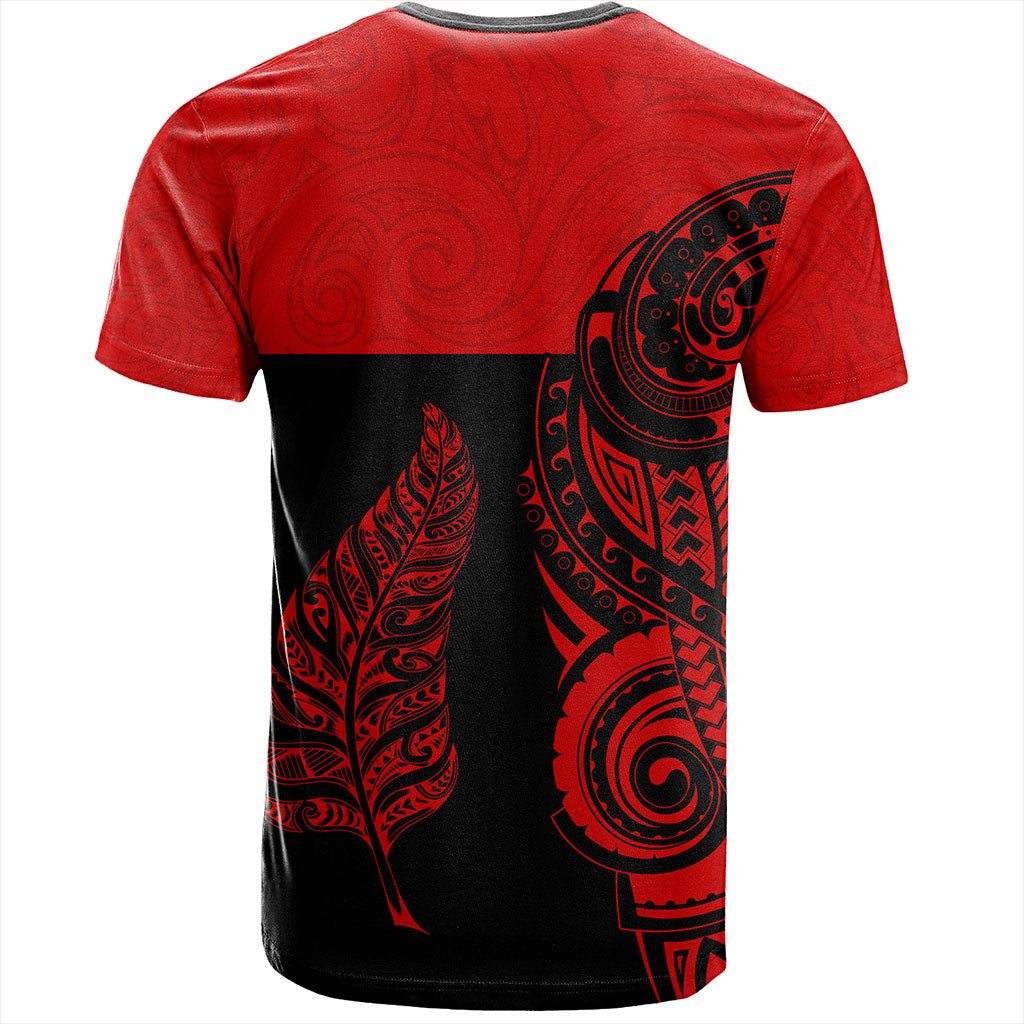 New Zealand T-Shirt Maori Pattern Aotearoa Silver Fern Tattoo