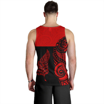 New Zealand Tank Top Maori Pattern Aotearoa Silver Fern Tattoo