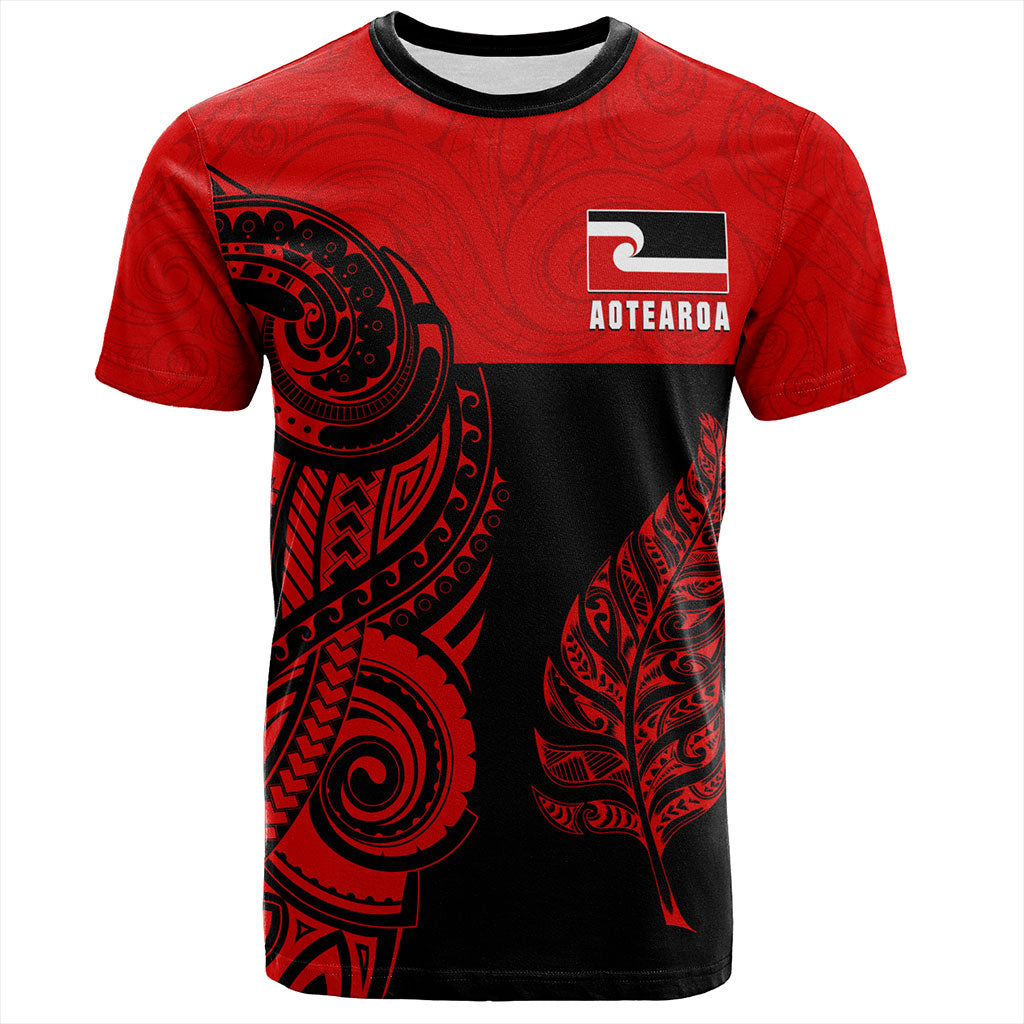 New Zealand T-Shirt Maori Pattern Aotearoa Silver Fern Tattoo