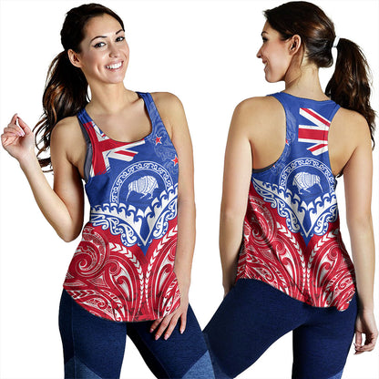 New Zealand Women Tank Flag With Kiwi And Maori Pattern